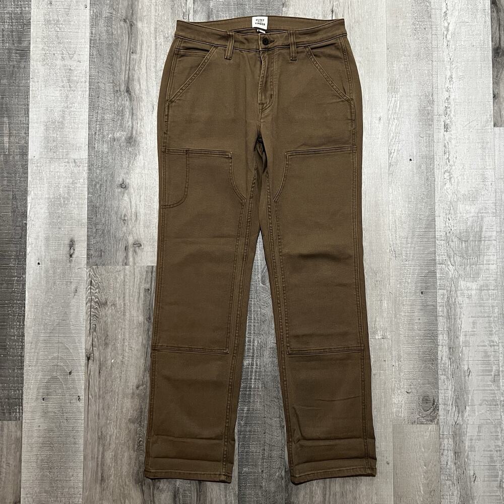 Flint & Tinder Mill Pants Mens 31 Brown Double Knee Workwear Utility Straight